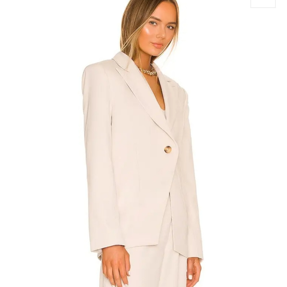 LPA Cream Tan Blazer Tailored Suit Jacket
